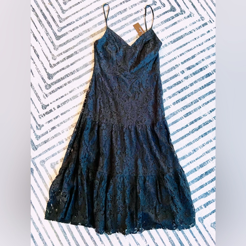 Brand new, never worn w/tags Lulu’s cocktail dress black lace. Fully lined.